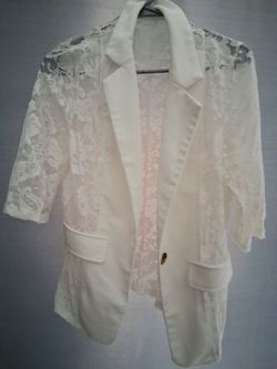 White lace blazer