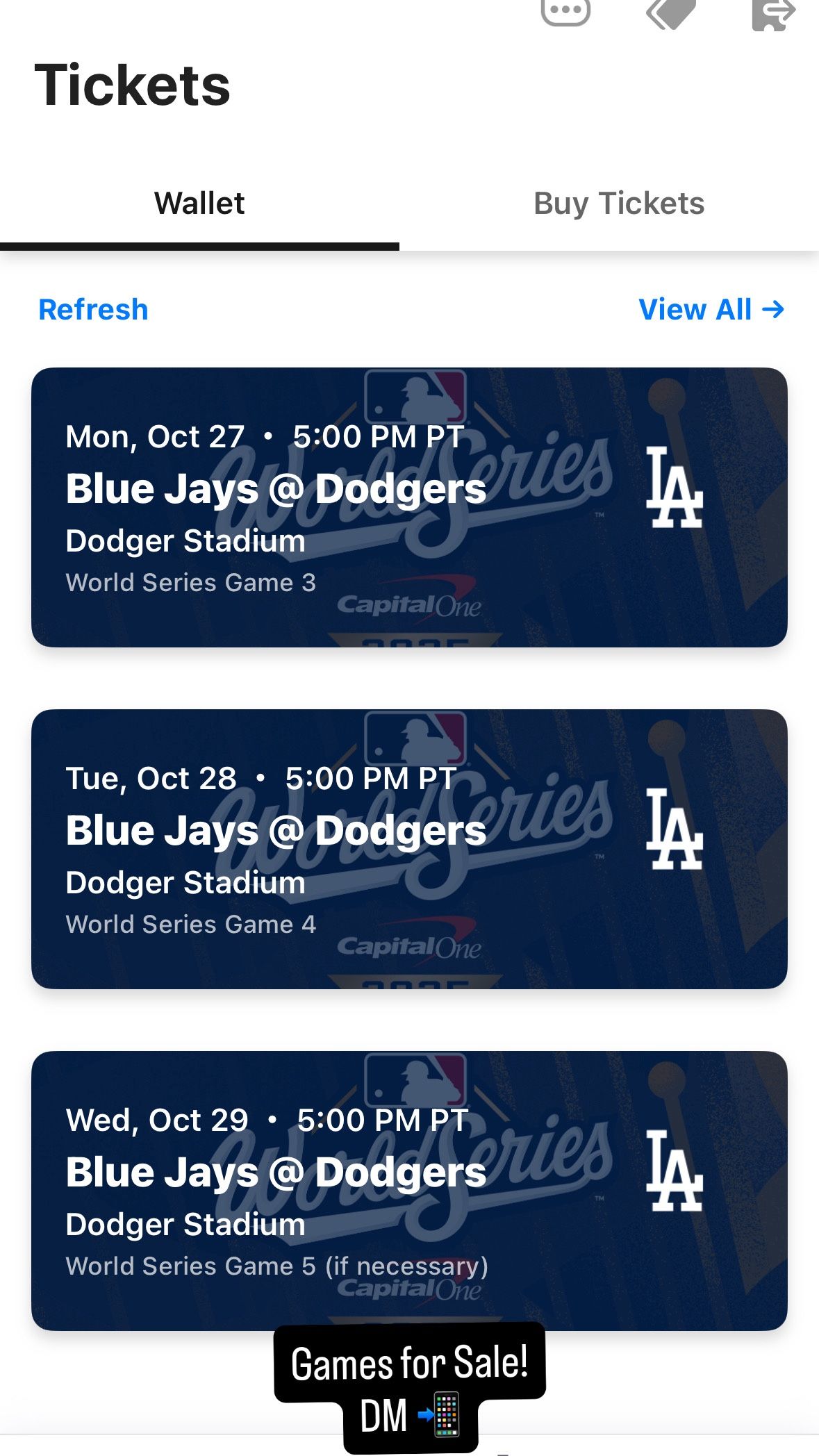 Dodgers vs Blue Jays WS Game 3 10/27/25