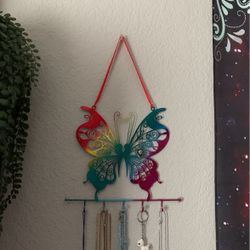 Rainbow Butterfly Necklace Hanger 