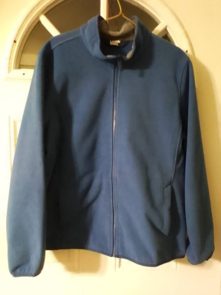 Lands' End Women's Blue Full-Zip Fleece Jacket Size XL 18