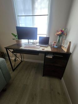 55" RUSTIC BROWN DESK
