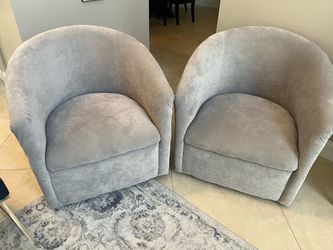 Set of 2 - Barrel Swivel Chairs - Gray