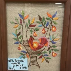 Needle Point Vintage Bird 1970’s MCM