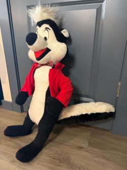 Vintage 1970s Warner Bros Pepé Le Pew 33" Giant Plush Mighty Star Canada [RARE]