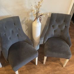 Set of Blue Elegant World Market Chairs With Pillows