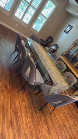 Dining table with chairs for 8