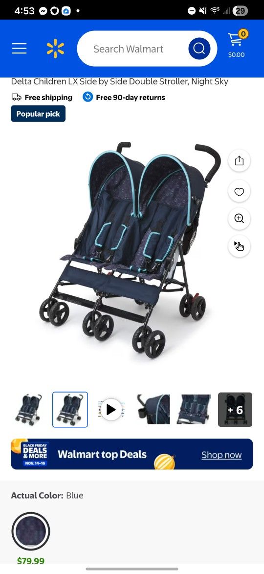 Delta Children LX Side To Side Double Stroller 