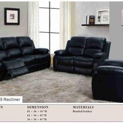 BRAND NEW 3 PIECES RECLINERS SOFA COUCH SET IN ORIGINAL BOX