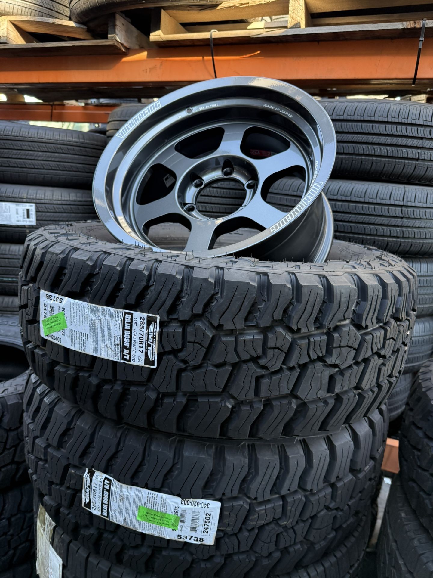 17”x 8.5” RAYS RACING WHEELS/ 285/70R17 A/T MICKEY THOMPSON PACKAGE DEALS!!!!