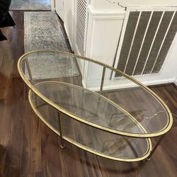 Gold Accented Coffee Table & Side Tables Set