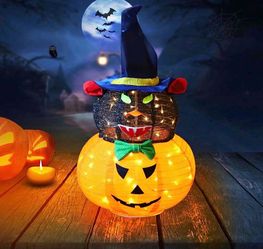 Halloween Pumpkin Cat LED Decoration $30 each or 2 for $50