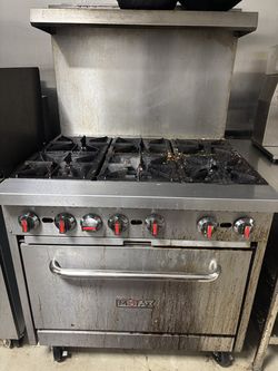 MoTak MR6-C-S 36" 6-Burner Commercial Gas Range w/ Oven 1 Year old