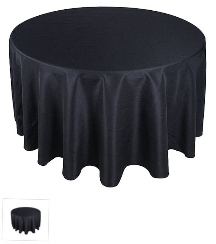 108' Black round table cloth