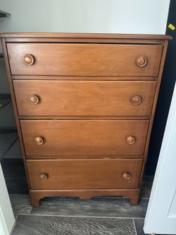 Wooden Dresser & Metal Table