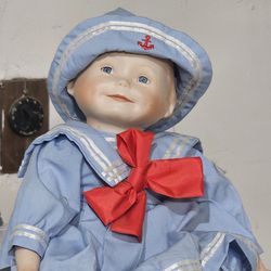 1988 Edwin Knowles Yolanda Bello AMANDA Bisque Porcelain Sailor Doll