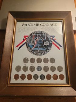 WWII Framed War Time Coinage
