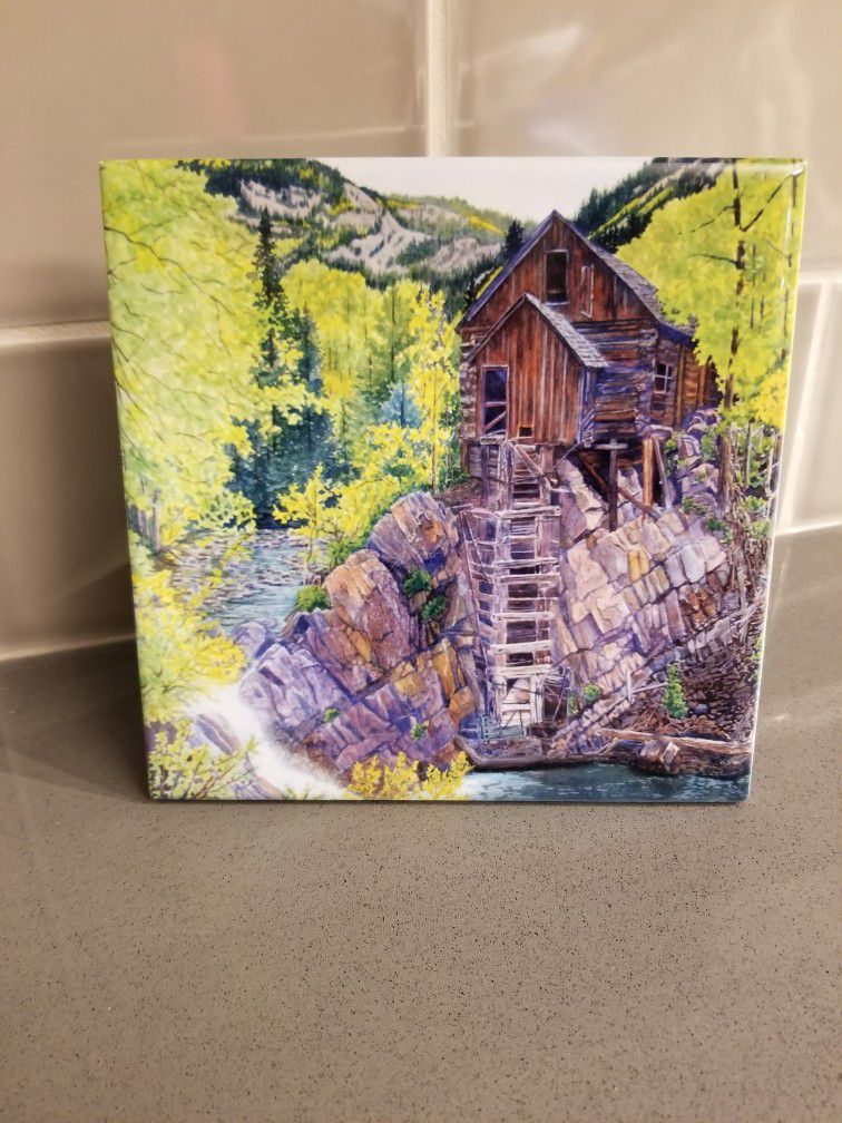 The Crystal Mill Tile Art by Jan Archuleta