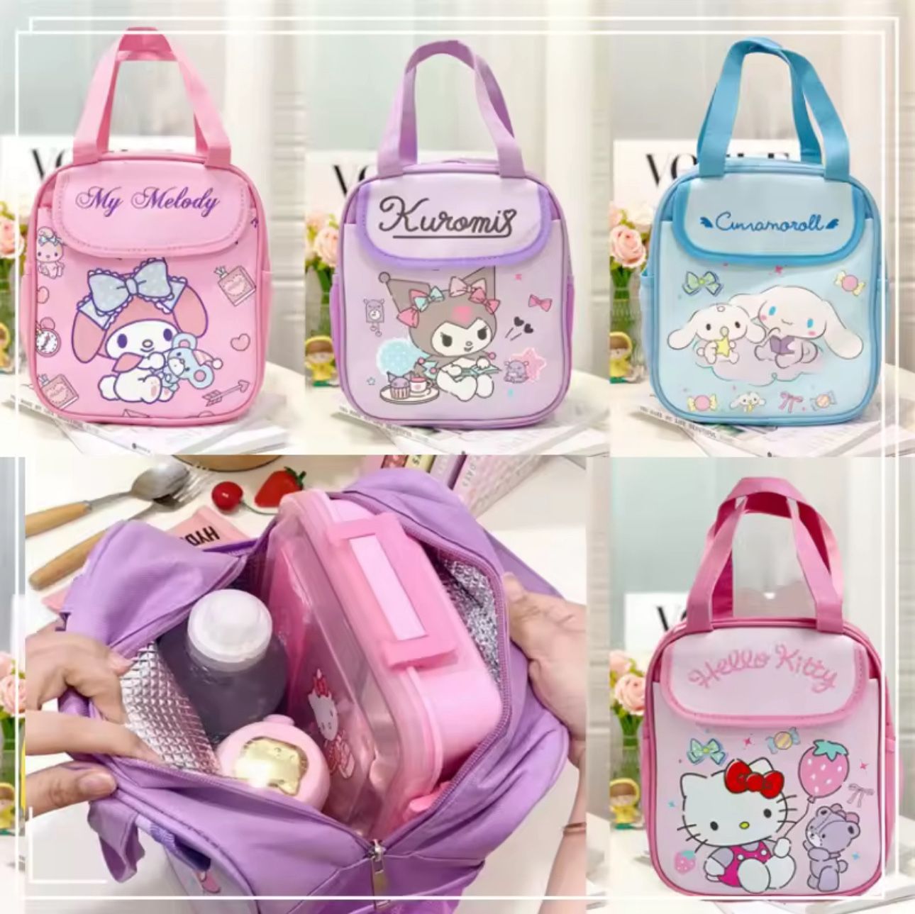 Sanrio-Hello Kitty character’s- Insulated Lunch Bag For Kids 