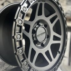 Method Mr 312 Matte Black 17x8.5 6x139.7 + 0 Offset Wheels ( Set of 4 ) 🔥🔥🔥🔥