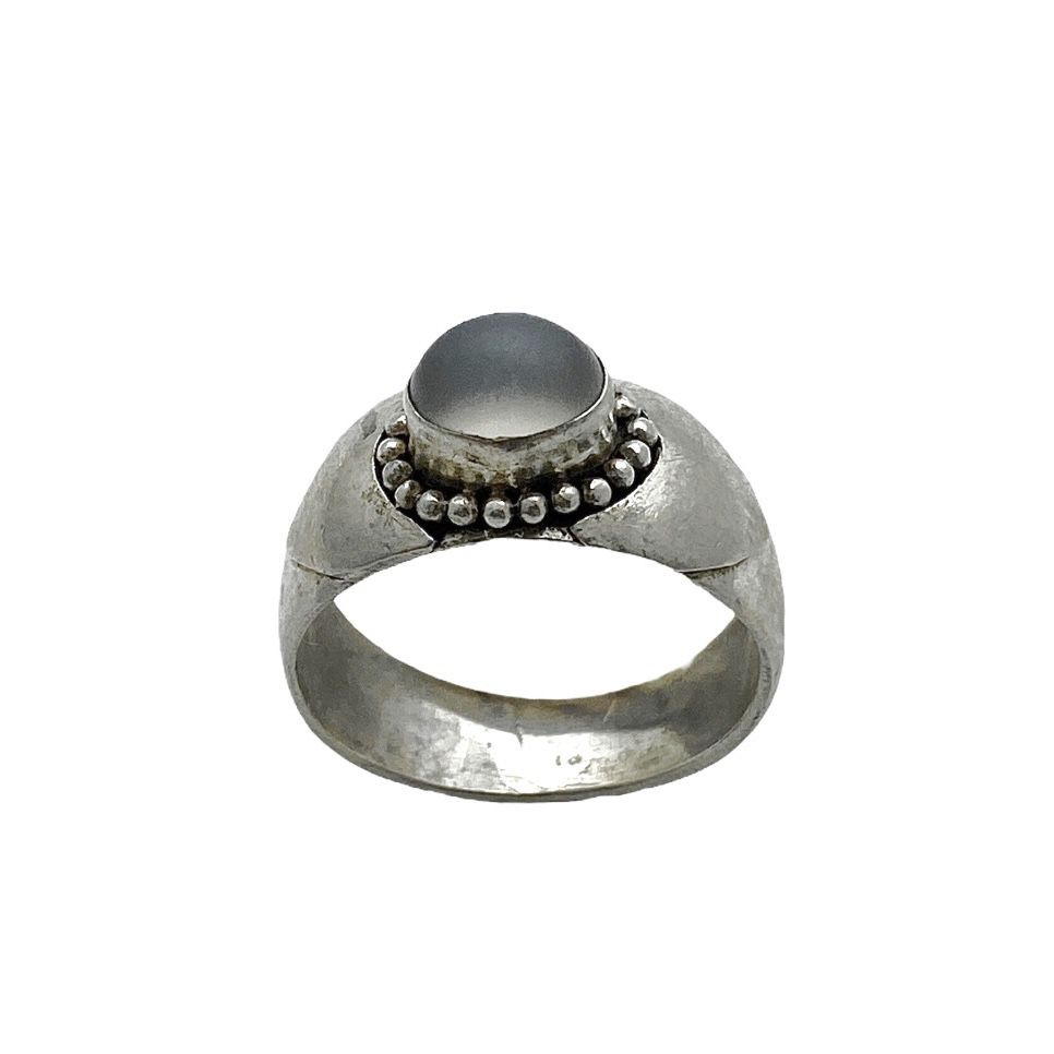 Sterling Silver 925 Bali Textured Ring June/Gemini Birthstone 