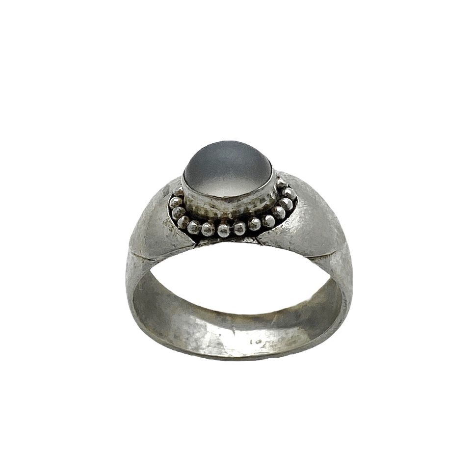 Sterling Silver 925 Bali Textured Ring June/Gemini Birthstone