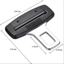 Car Seat Belt Clip, Car Seat Belt Silencer Metal Tongue, Seat Safety Belt Buckle Auto Metal Seat, Universal for Most Vehicle-Black