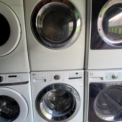 New LG Front Load Washer And Used LG Stackable Gas Dryer Set 