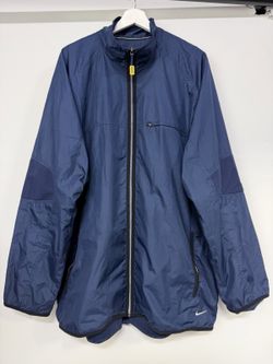 Vintage Y2K Nike Navy Windbreaker Jacket Zip Embroidered