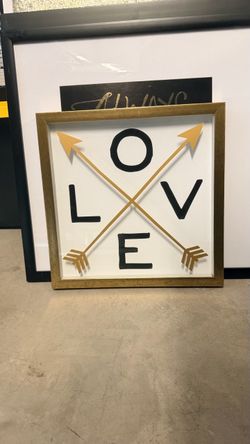 LOVE Arrow Framed Wall Art Sign