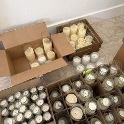 Assorted Wedding Candles Votives Hurricane Glass