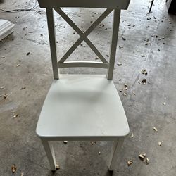 (4) White IKEA Dining Chairs 
