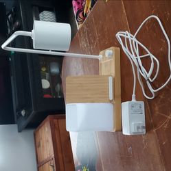Night stand side light with phone and pen holder.