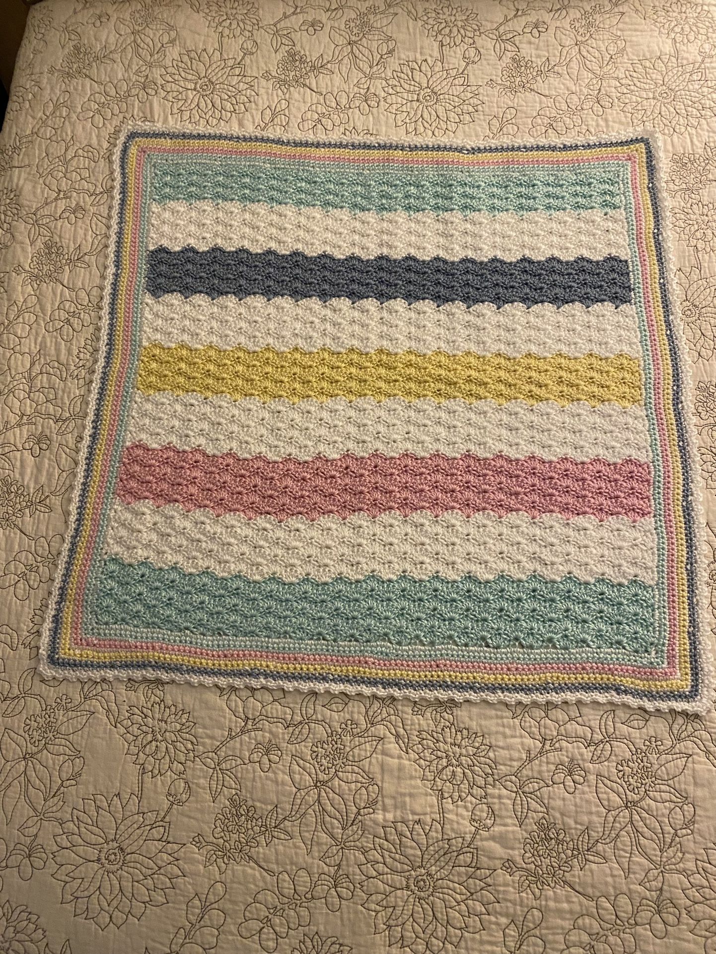 Newly Hand-Crocheted Baby Afghan