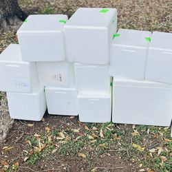 COLLECTION OF 13  STYROFOAM HEAVY DUTY COOLERS / ICE CHESTS W ICE PACKS AVAILABLE! 