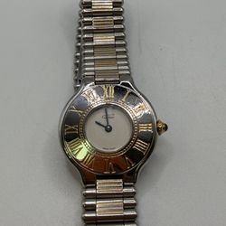 Cartier Must De 21 Women Watch Two Tone Working New Battery