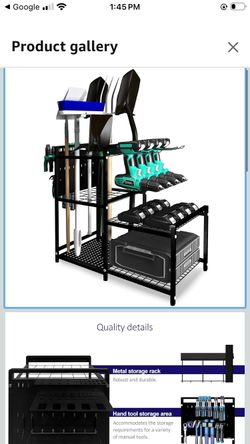 Garden Tool Organizer Rack – 35 Long Handle Slots, 24 Drill Bit Holes, Extra Hooks