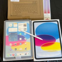 Apple iPad 10th Generation (2022 model /new Open Box ) 256gb with Pencil, keyboard & Case 