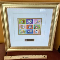 DISNEY SWEETHEARTS FRAMED STAMPS, VINTAGE, GREAT GIFT, (SALE)