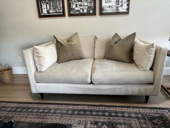 Ivory Upholstered Two-Seat Sofa