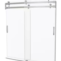 60"x32" Classic 500 Curved Bathtub Door in Stainless