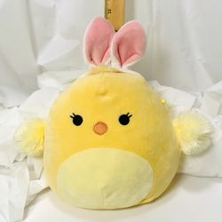 Squishmallows 8” X 12” Aimee Yellow Chick w/Bunny Ears 2021 Easter Squad