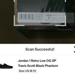 Travis Scott x Air Jordan 1 Retro Low Black Phantom