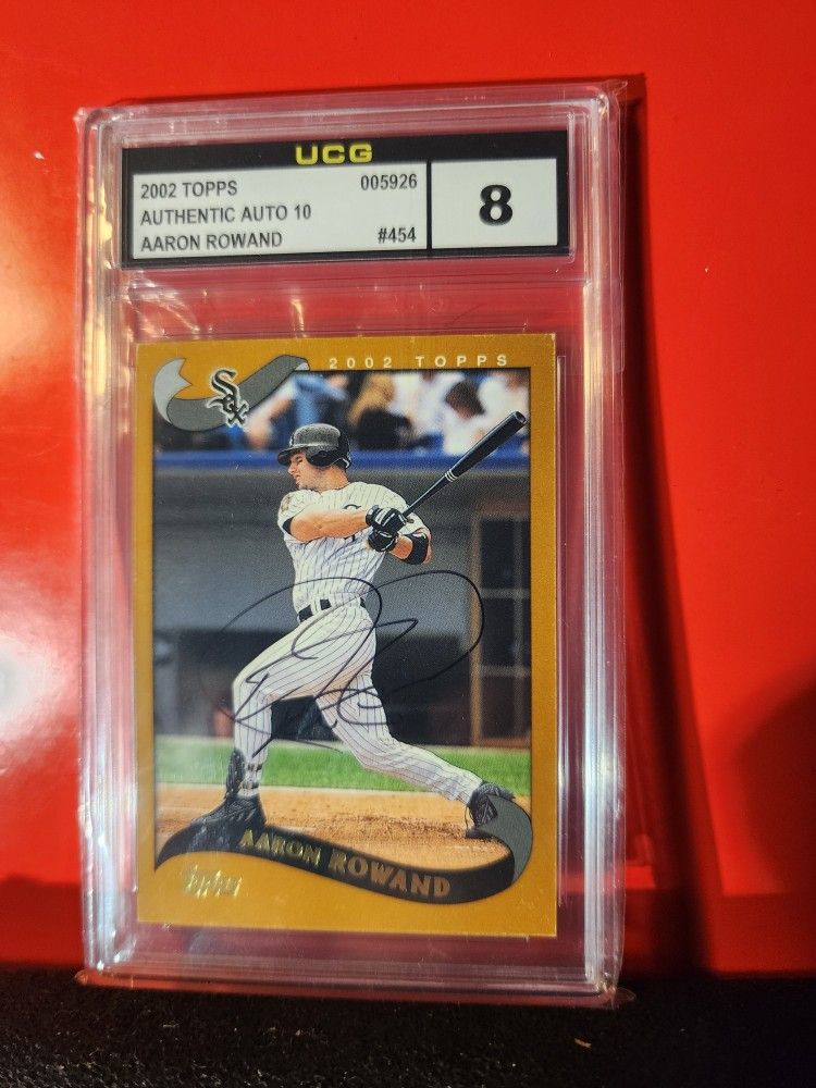 2002 Topps Aaron Rowand rookie a#454- White Sox Authentic Autographed UCG 10/8