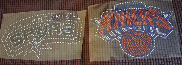 Rhinestone spurs/Knicks iron ons