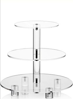 Acrylic Cupcake Stand Clear Round Dessert Tower Holder Display with Base
3 Tier Round Cupcake Tier Tower for Wedding, Party, Baby Shower