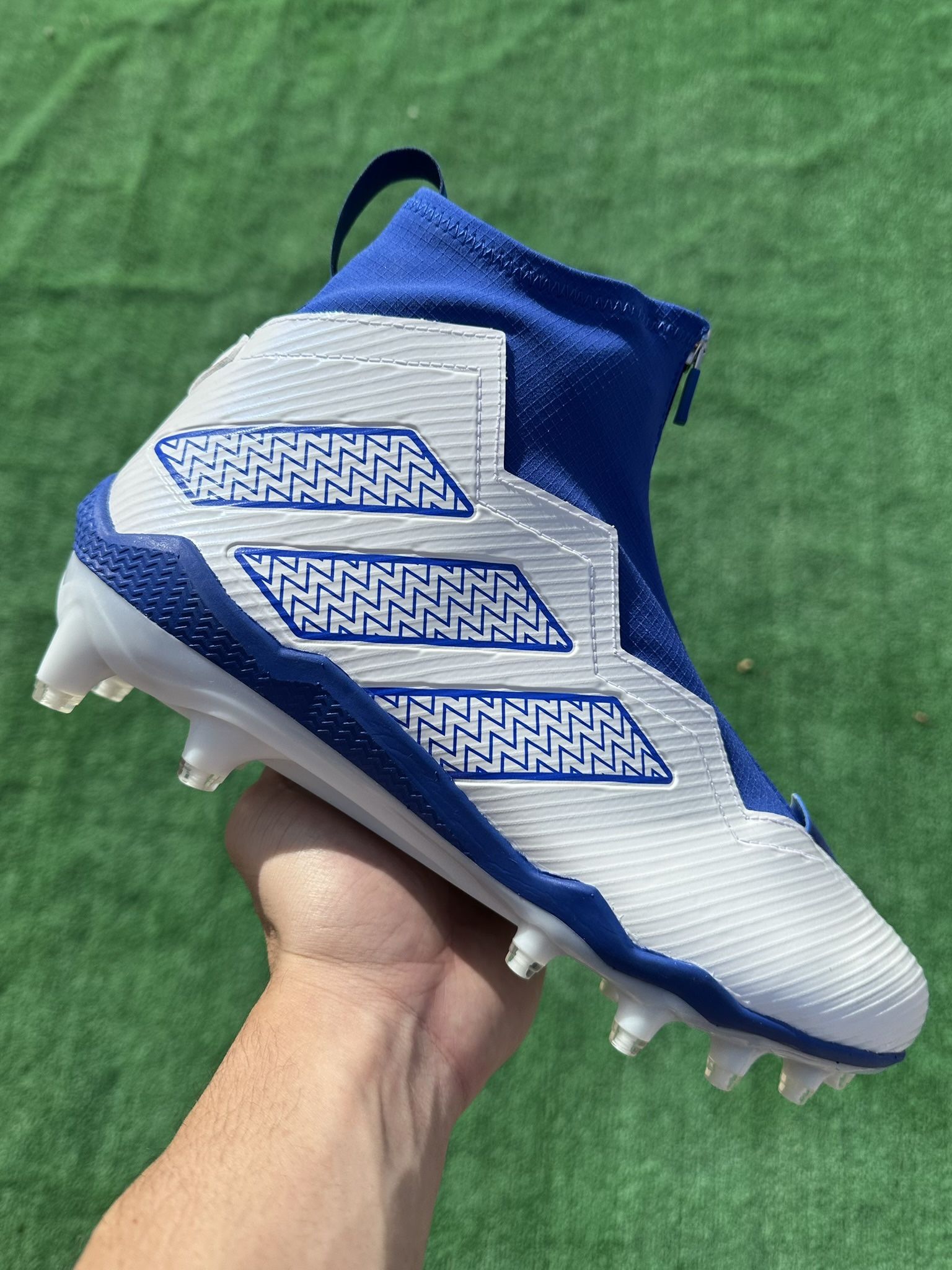 ADIDAS NASTY 2.0 “WHITE / BLUE” FOOTBALL CLEATS (Size 10, Men’s)
