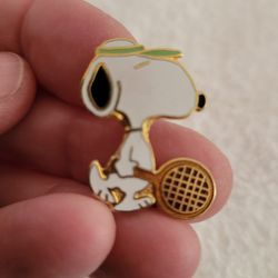Snoopy Playing Tennis Lapel Pin - 1" (2.5 cm)