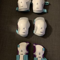 Kid Oxelo Inline Skate Protection Set Knee Pad, Elbow Pad, Wrist Guard For 