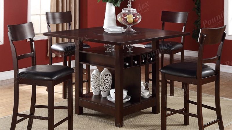 Dining set W/ Wine storage and Lazy Susan