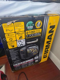 Firman W2100i 2100 Starting Watts 1700 Running Watts